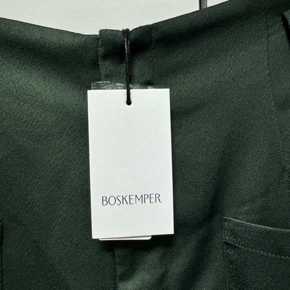 NWT BOSKEMPER green Carlton high waisted front pockets wide leg belt pants - Picture 8 of 15